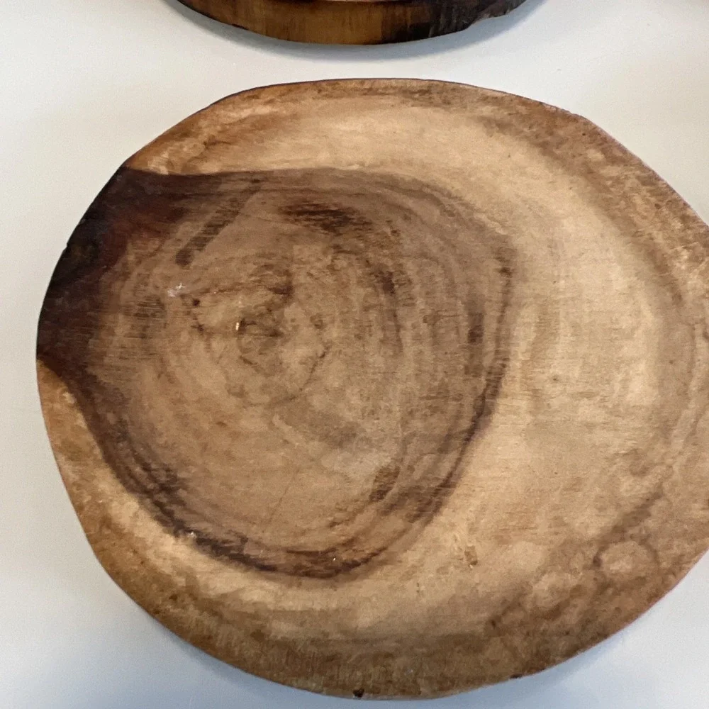 Wood Coasters Set 4 Natural Handmade - Picture 4 of 9